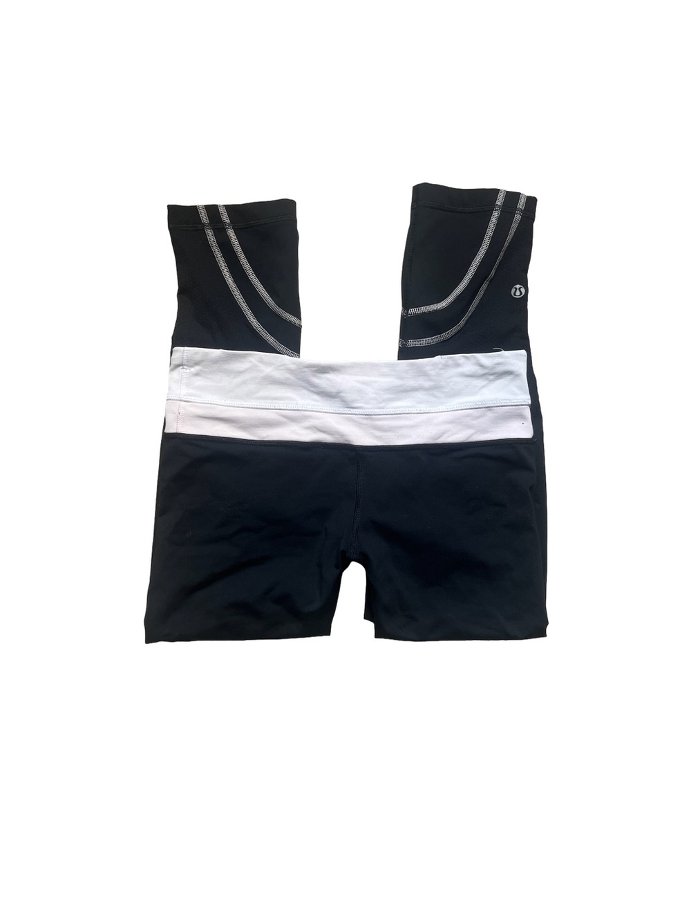 Lululemon Black and White Highf-Waist Athletic Leggings
